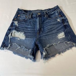 AMERICAN EAGLE WOMENS JEAN SHORTS , SIZE 0 , GOOD PREOWNED CONDITION
